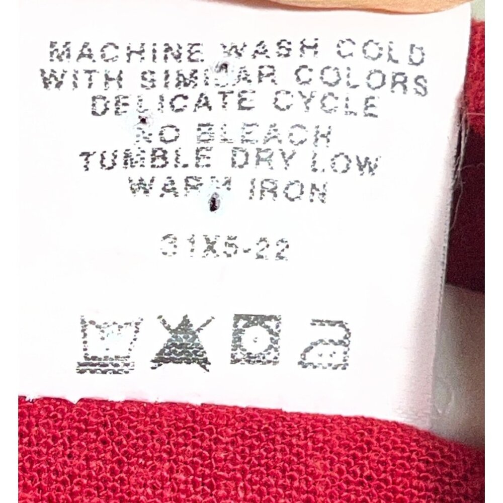 Vtg Orvis Linen Blend Dress Red Button Up Midi Pockets 90s Classic Preppy Wom 12 - Picture 8 of 11